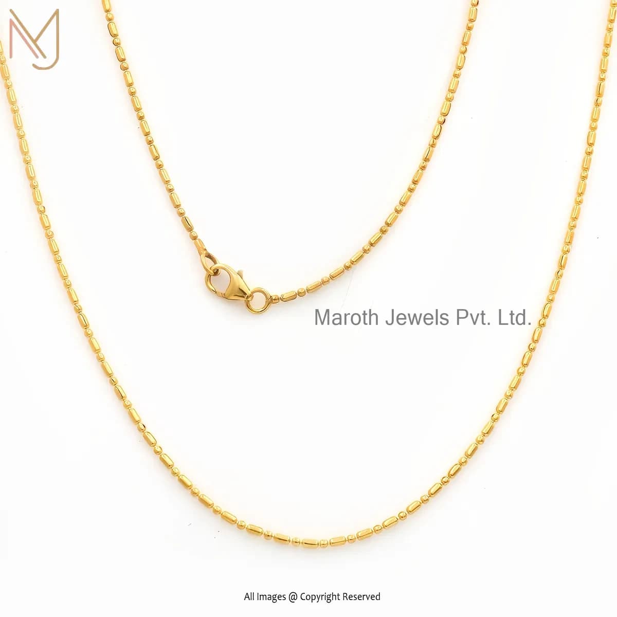 Wholesale 14K Yellow Gold Two-Tone Link Charm Chain Necklace Jewelry