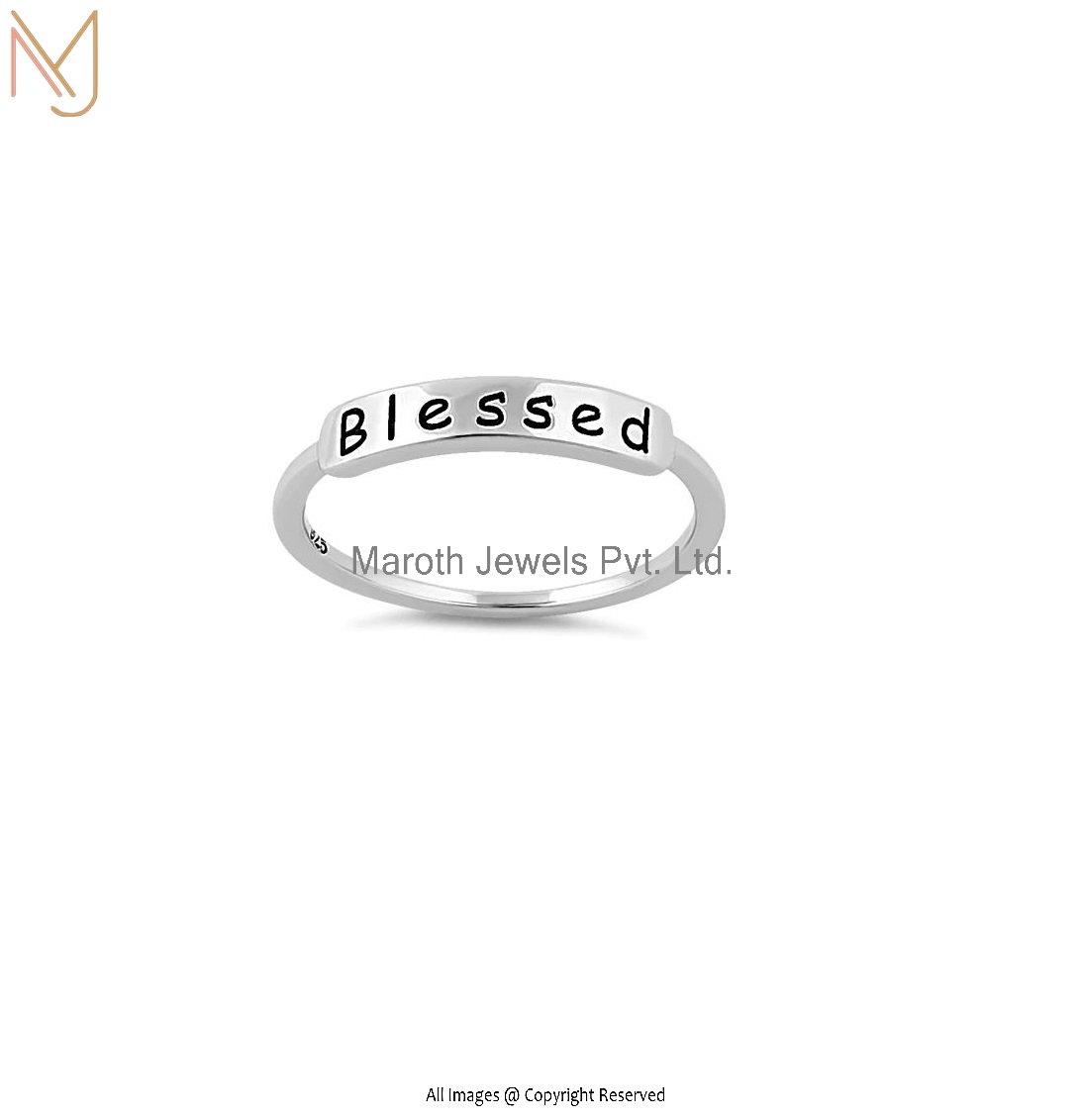 Private Label Sterling Silver "Blessed" Ring
