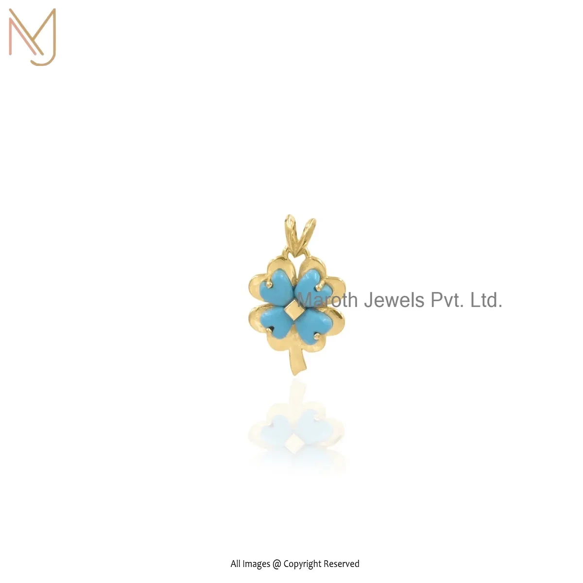 925 Silver Yellow Gold Plated Moonstone Gemstone Flower Pendant Jewelry Supplier