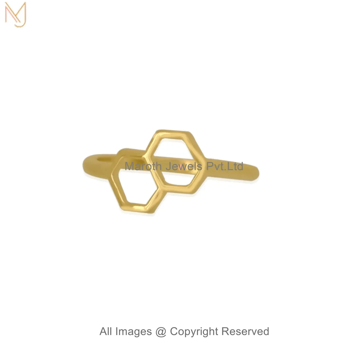14K Yellow Gold Honeycomb Ring Jewelry Supplier
