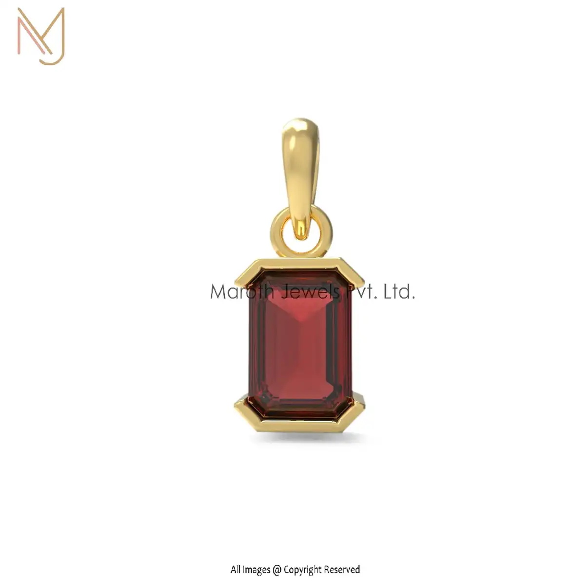 925 Silver Yellow Gold Plated Blue Sapphire Drop Pendant Jewelry Supplier