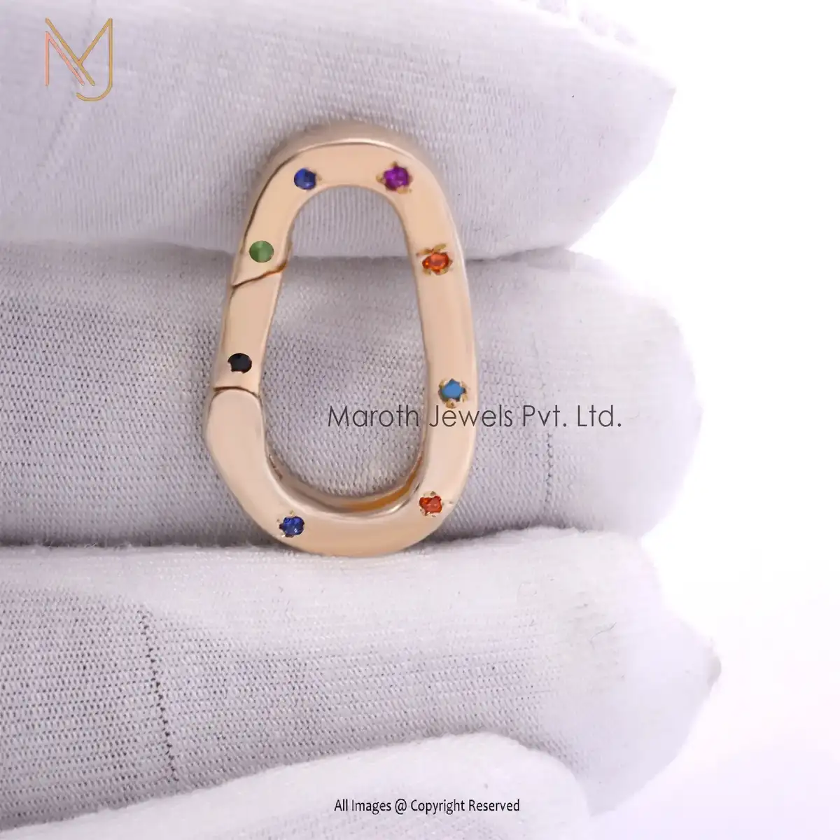 925 Silver Multi Gemstone Charm Enhancer Custom Jewelry