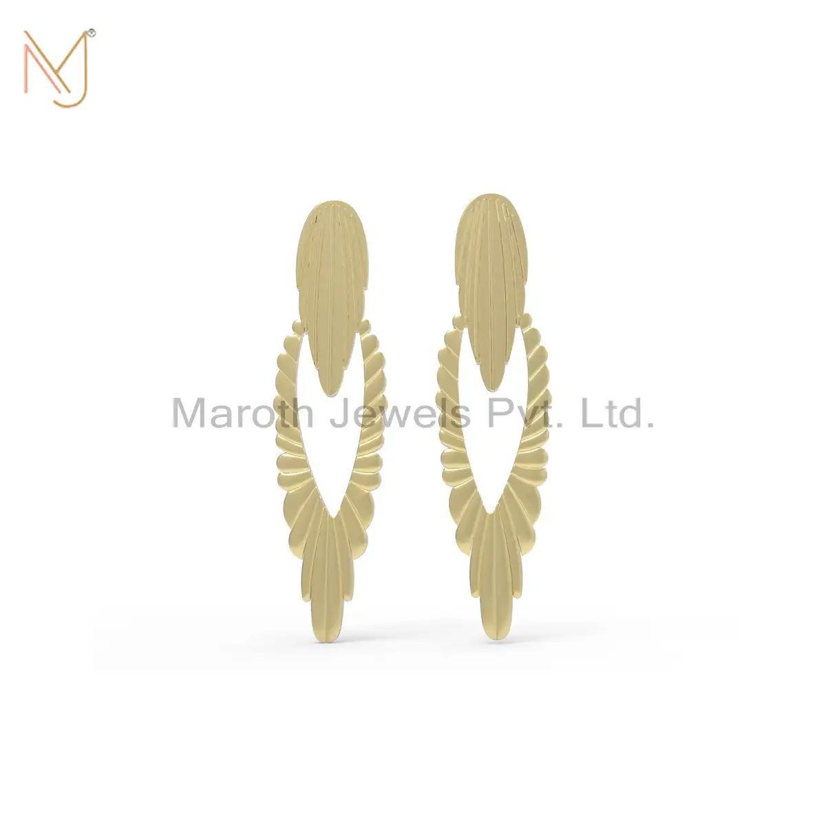 Wholesale 9K Yellow Gold Drop Earrings Handmade Jewelry