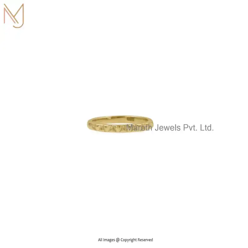 14K Yellow Gold Designer Bling Band Ring Manufacturer