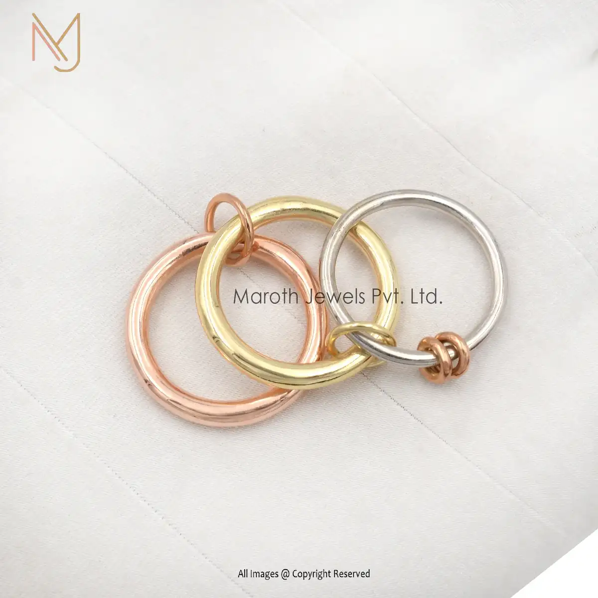 Wholesale 14k Yellow Gold Multi Link Connector Ring Jewelry