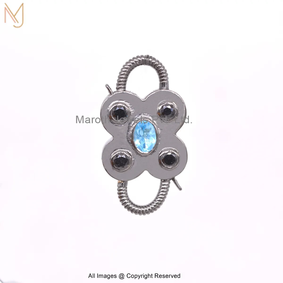 925 Silver Natural Silver Plated Gemstone Handmade Padlock Jewelry Supplier