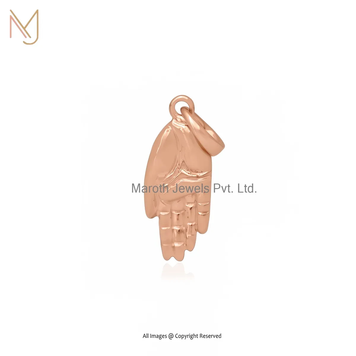 14K Rose Gold Tiny Mystic Hand Pendant Manufacturer
