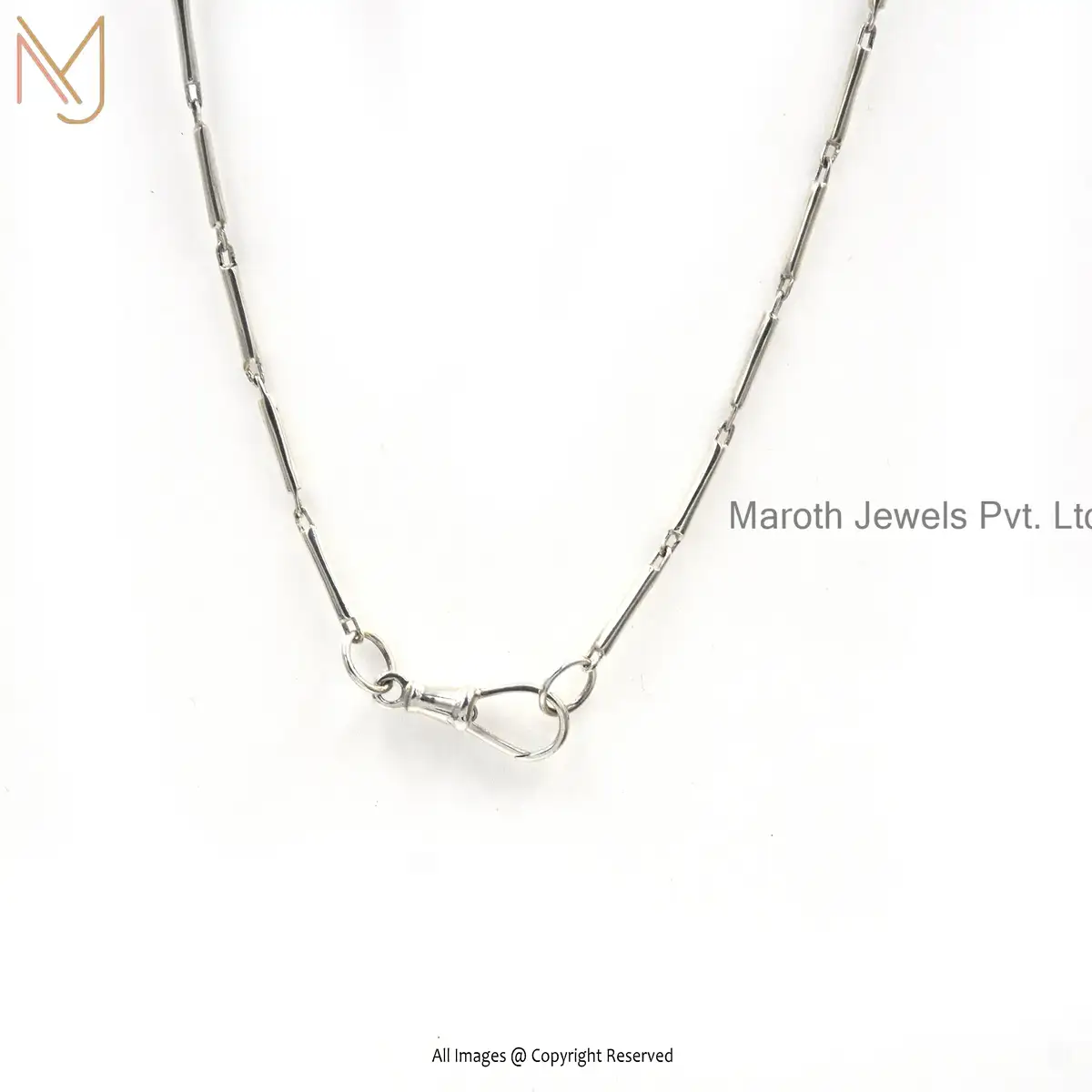Private Label 925 Silver Natural Silver Link Bar Chain Necklace Jewelry