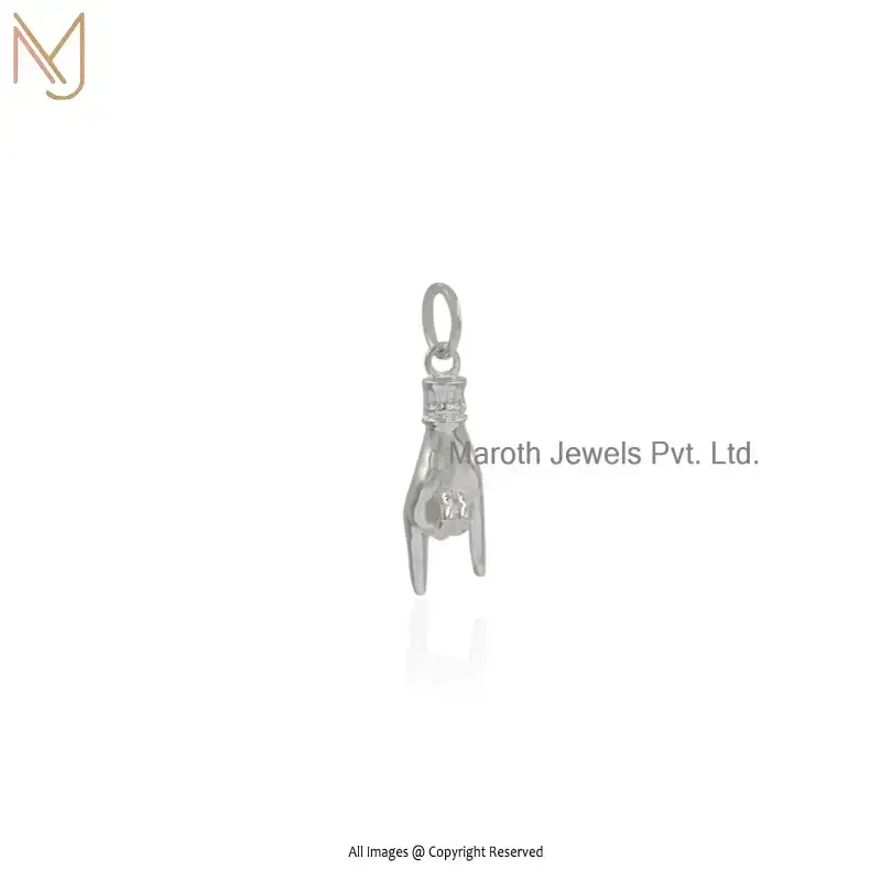 925 Silver Natural Silver Figa Charm Pendant Custom Jewelry