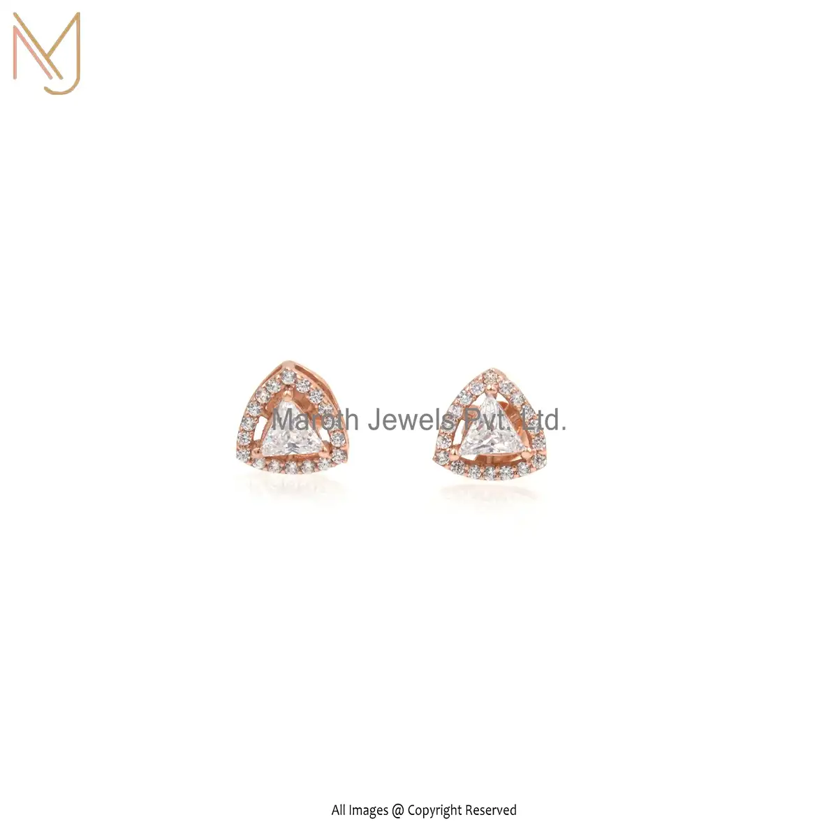 925 Silver Rose Gold Plated Cubic Zircon Earrings Manufacturer