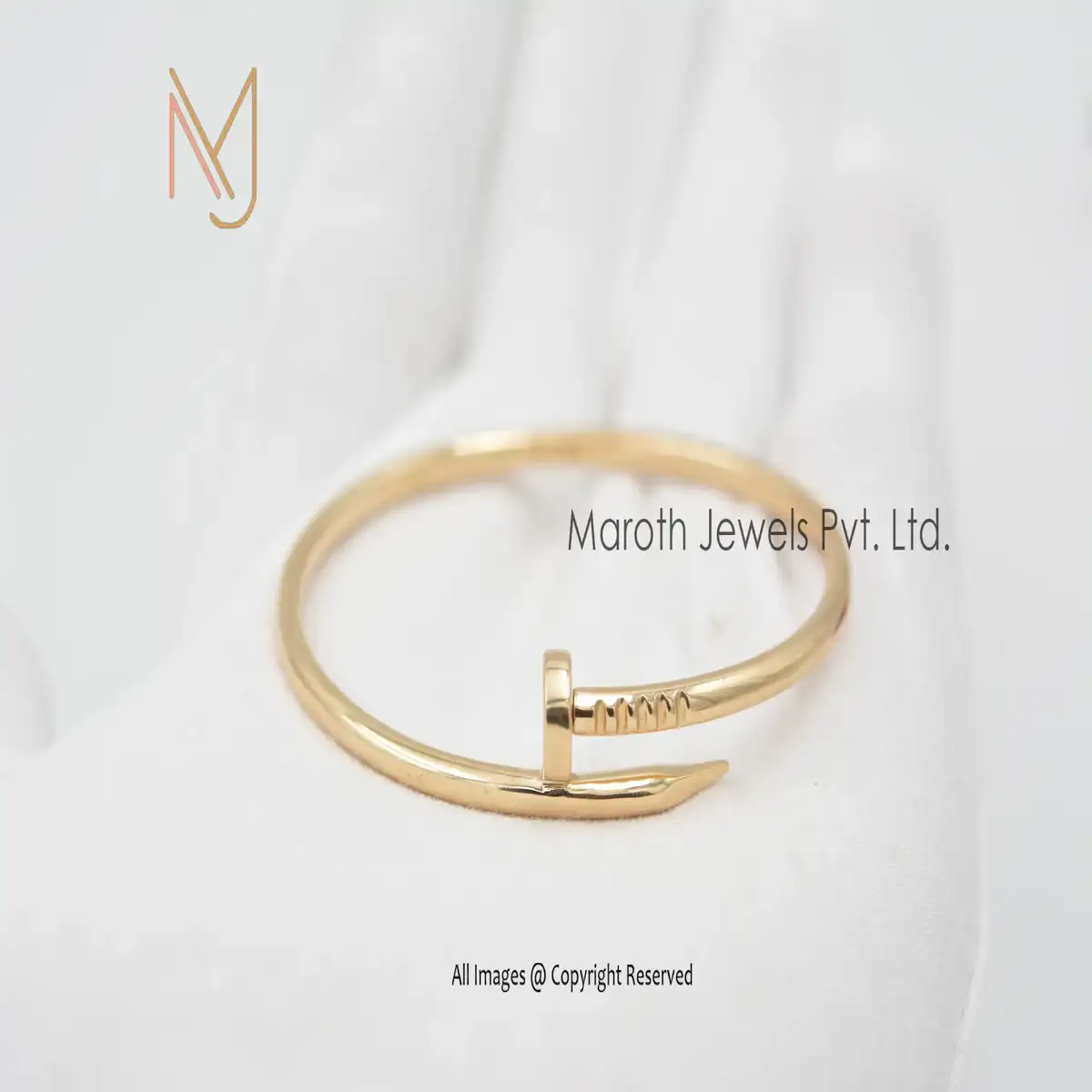 925 Sterling Silver Yellow Gold Plated Bangle Custom Jewelry