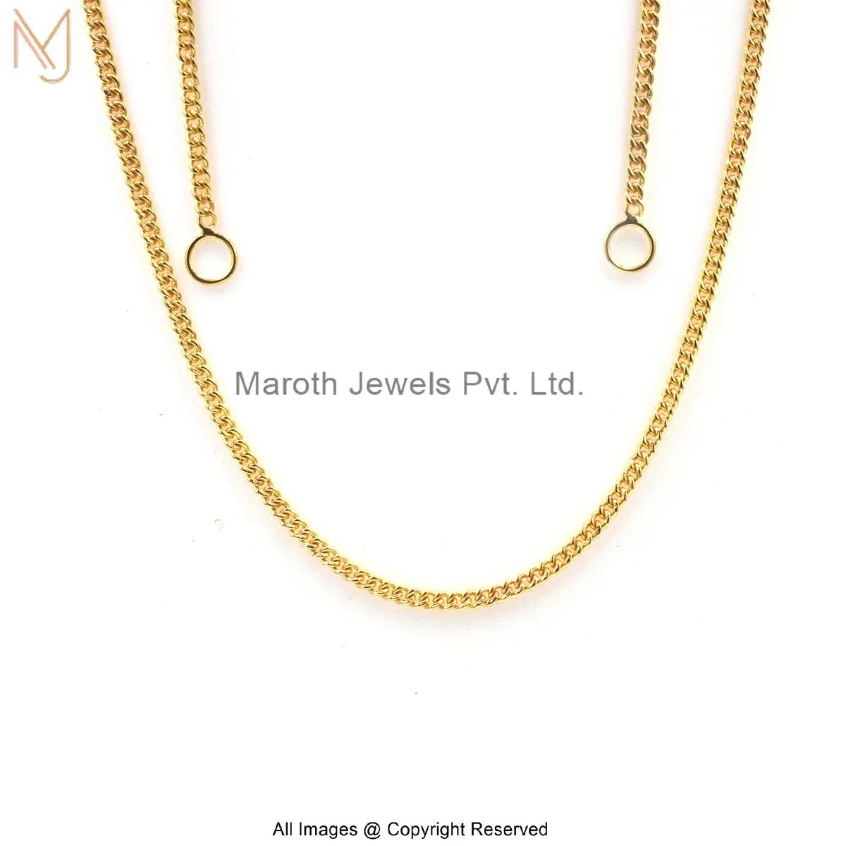 14K Yellow Gold 3mm Chain Thikness Curb Chain Necklace Jewelry Supplier