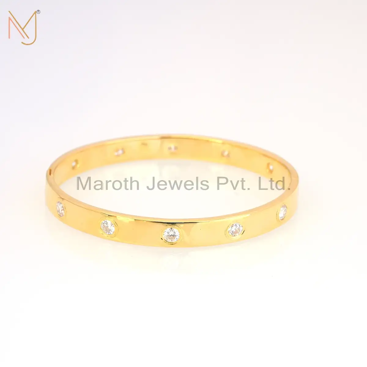 925 Silver Rose Gold Plated Moissanite Bangle Bracelet Jewelry Supplier