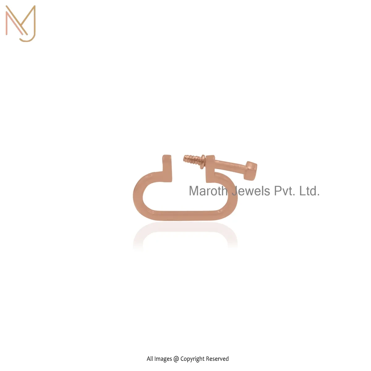 14K Yellow Gold  Shackle Carabiner Lock Custom Jewelry