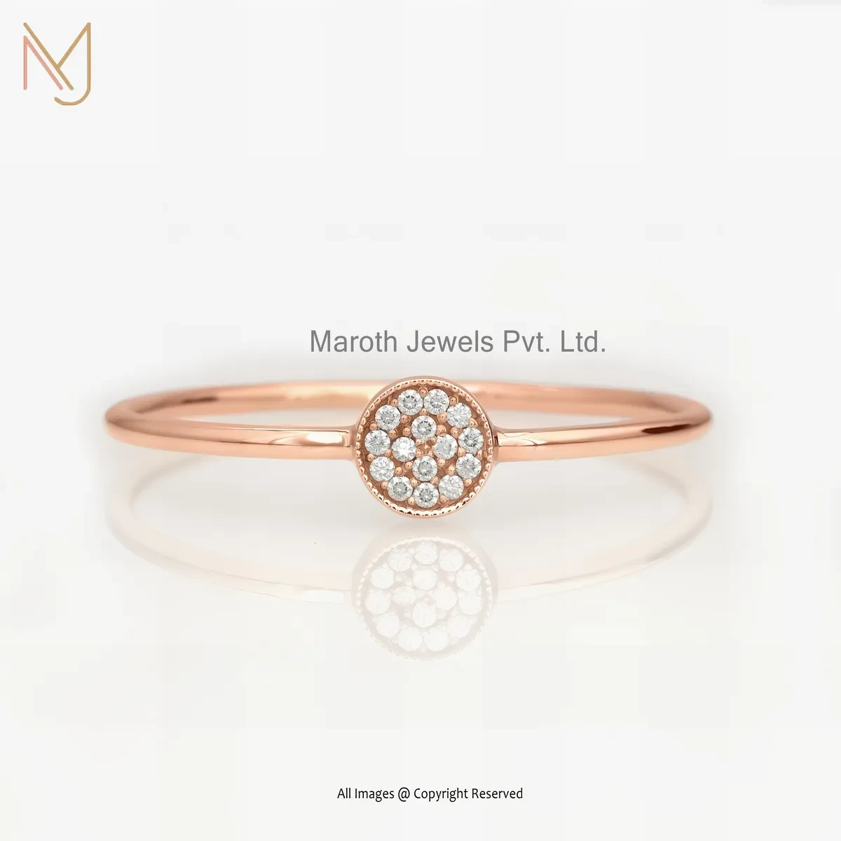 14K Rose Gold Moissanite Dome Bracelet Jewelry Supplier