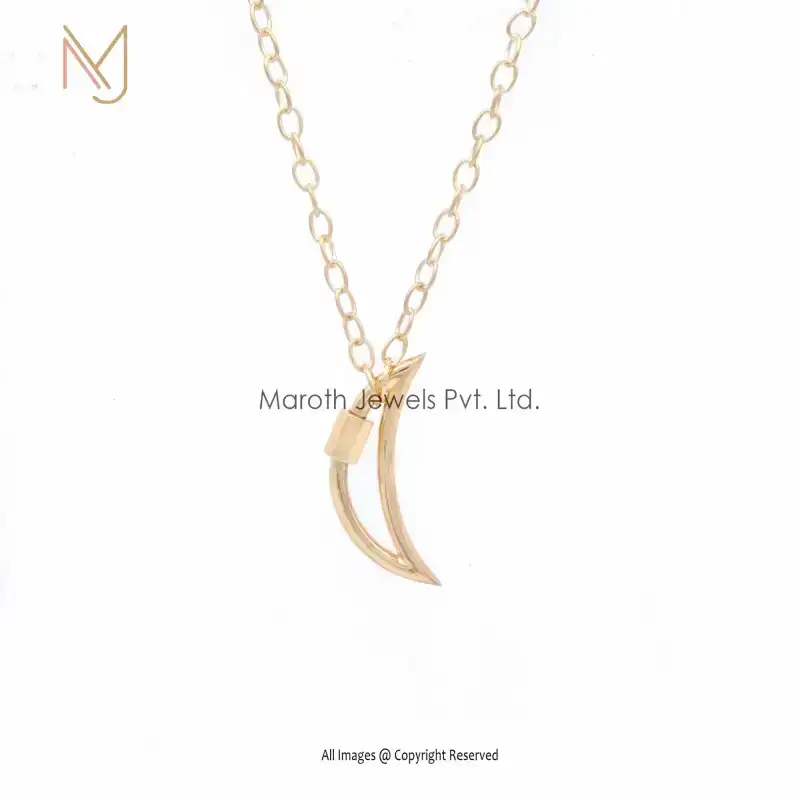 Wholesale 14K Gold Moon Shape Carabiner Lock
