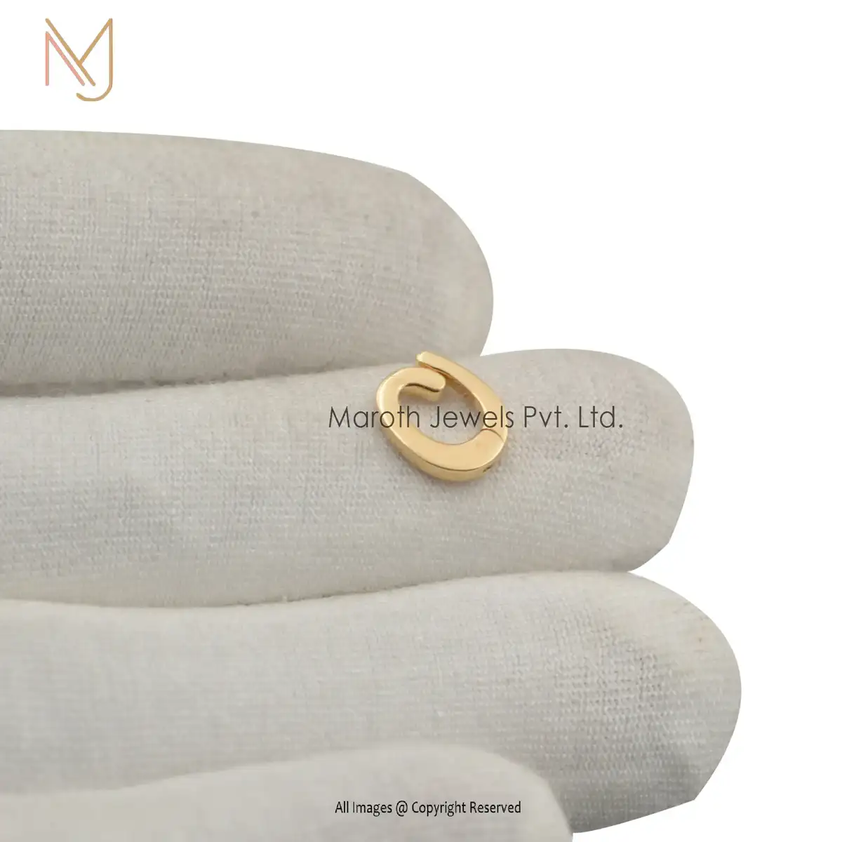 925 Silver Yellow Gold Plated Charm Holder Enhancer Wholesale