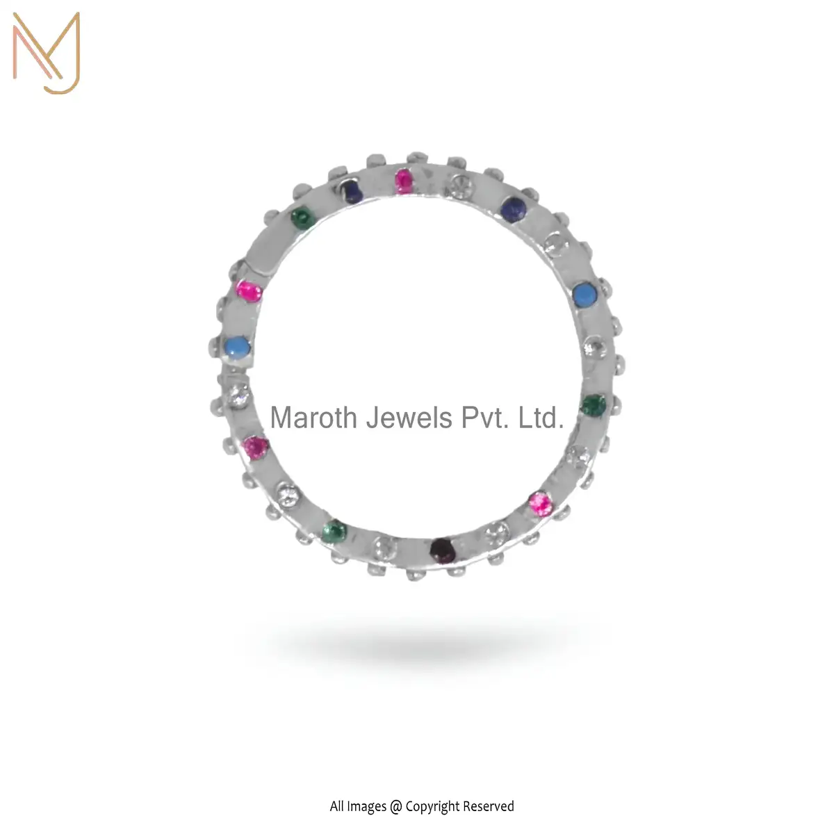 925 Silver Yellow Gold Plated Multi Gemstone Enhancer Custom Jewelry