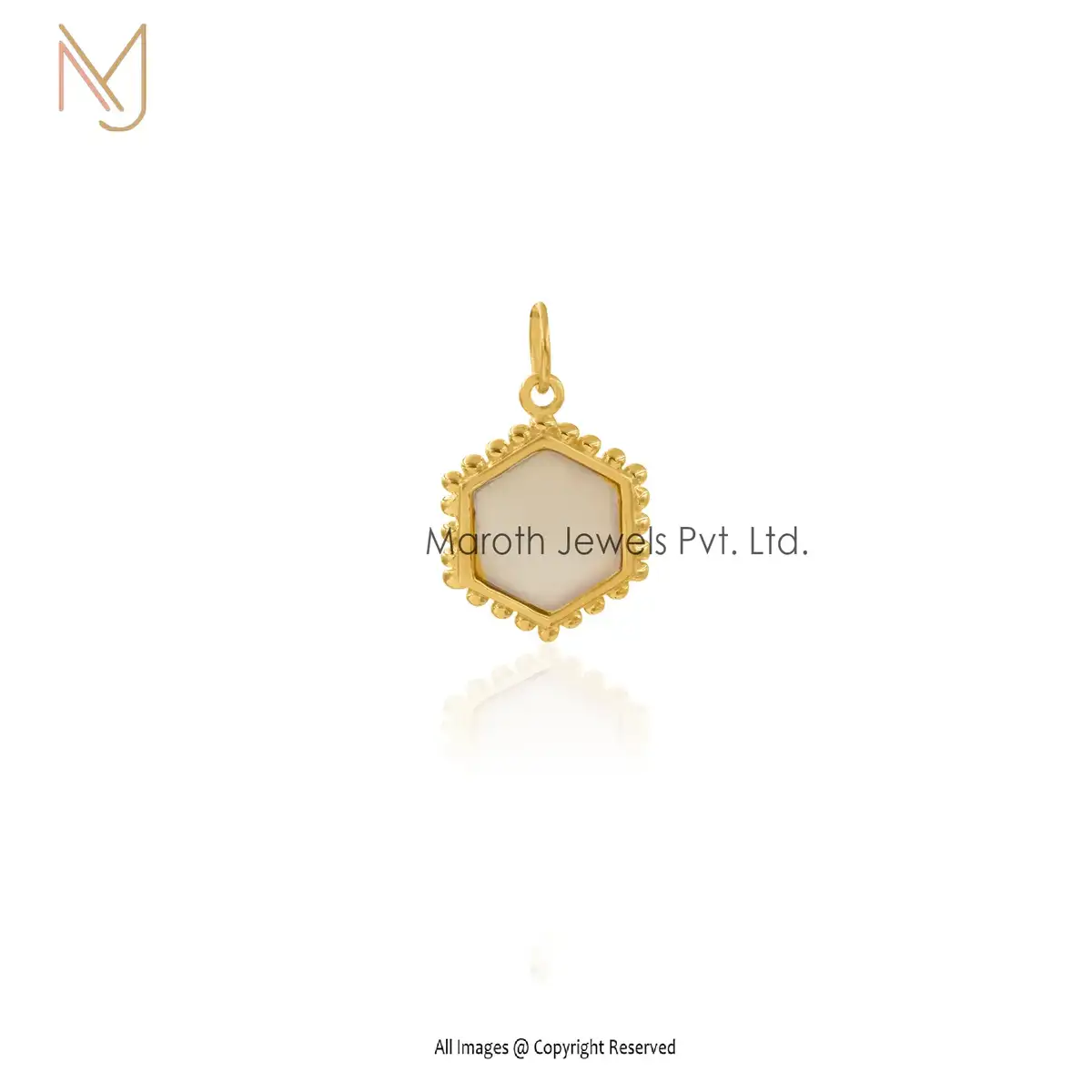 925 Silver Yellow Gold Smoky Quartz Octagon Pendant Jewelry Supplier