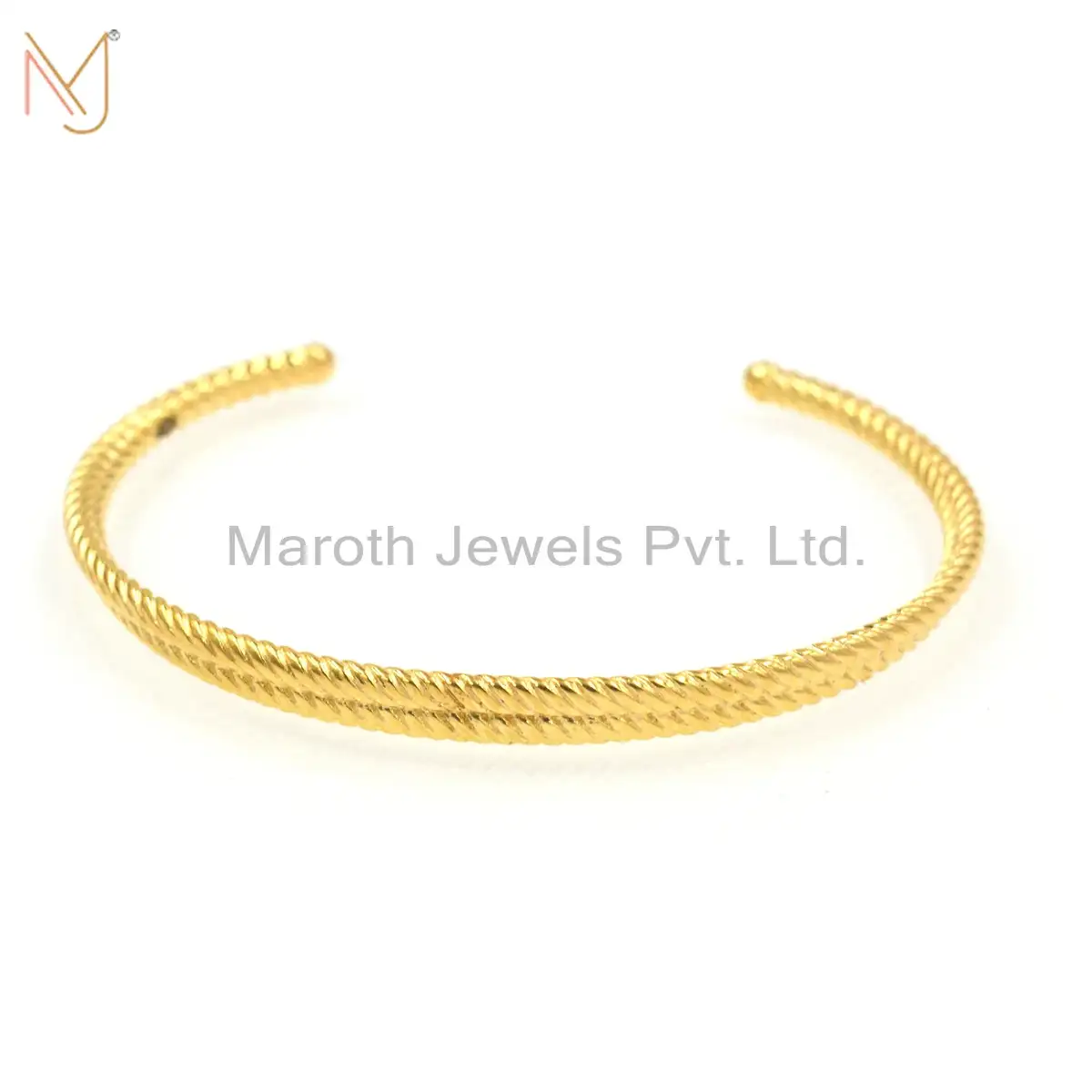925 Silver Yellow Gold plated Golden Bangles Jewelry Supplier
