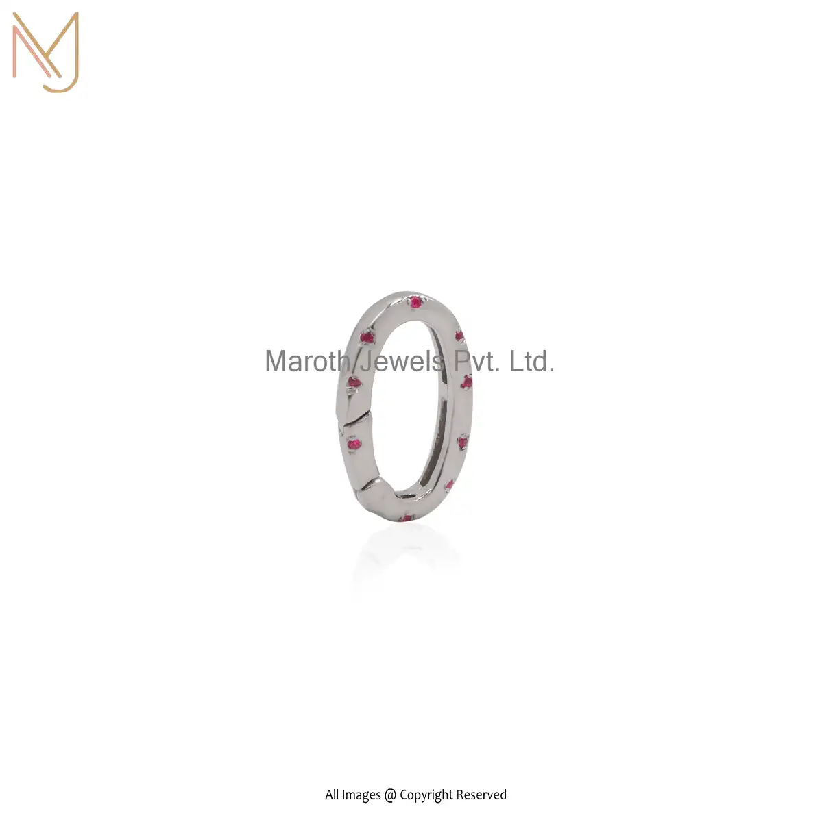 Private Label 925 Silver Pink Sapphire Oval Enhancer