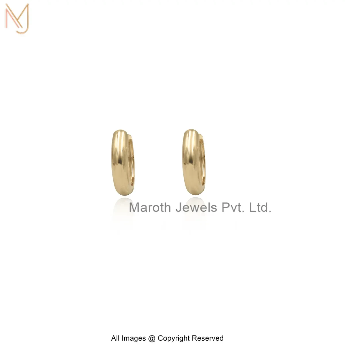 14K Yellow Gold Huggies Hoop Earring Custom Jewelry