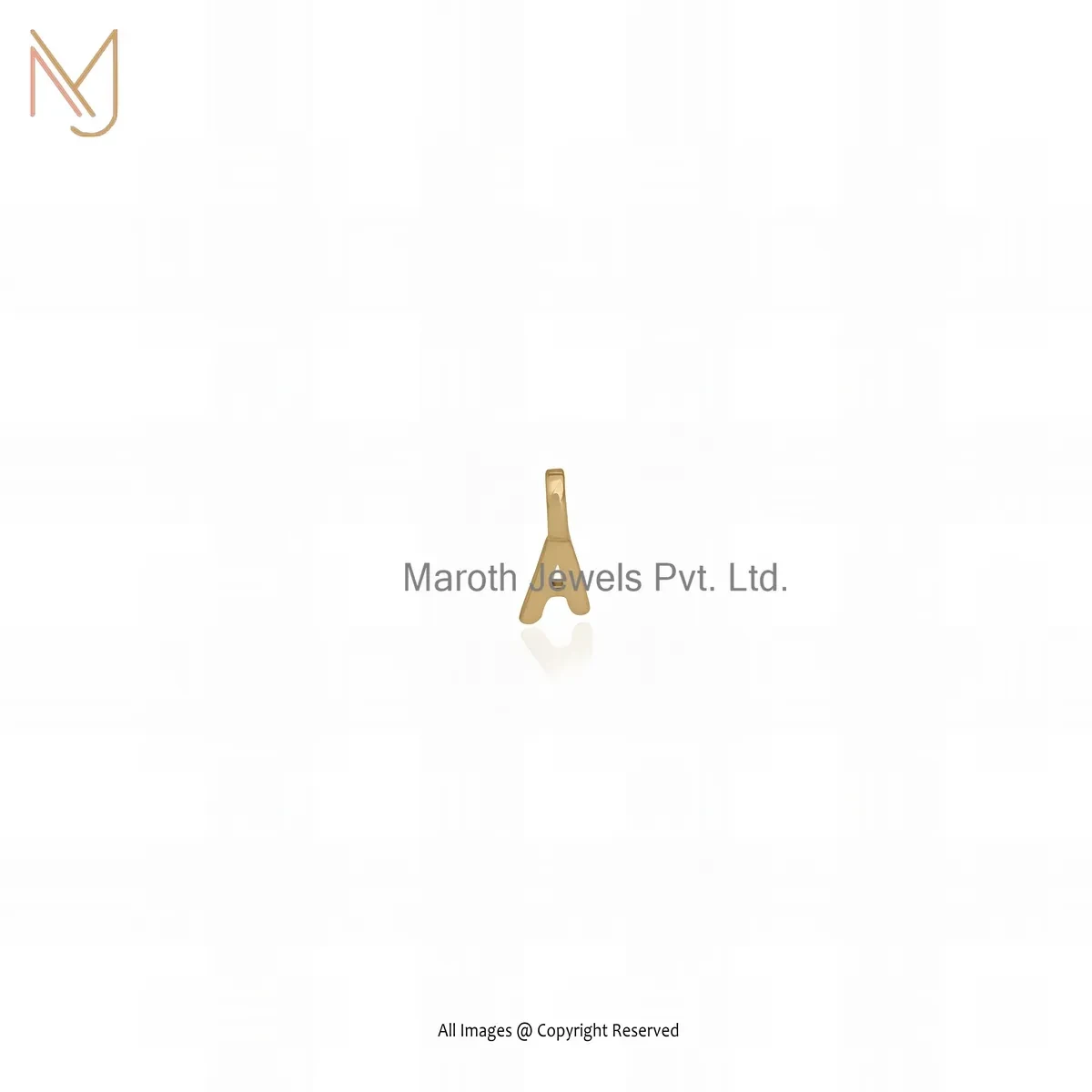 Private Lable 14K White Gold E-Coating And Anti-Tarnish Finish Alphabate Pendant