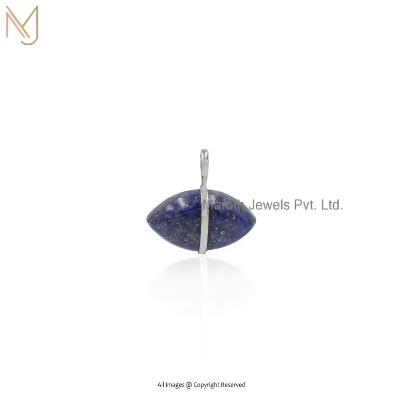 925 Silver Natural Silver Plated Lapiz Lazuli Evil Eye Gemstone Aura Creations Pendant Manufacturer