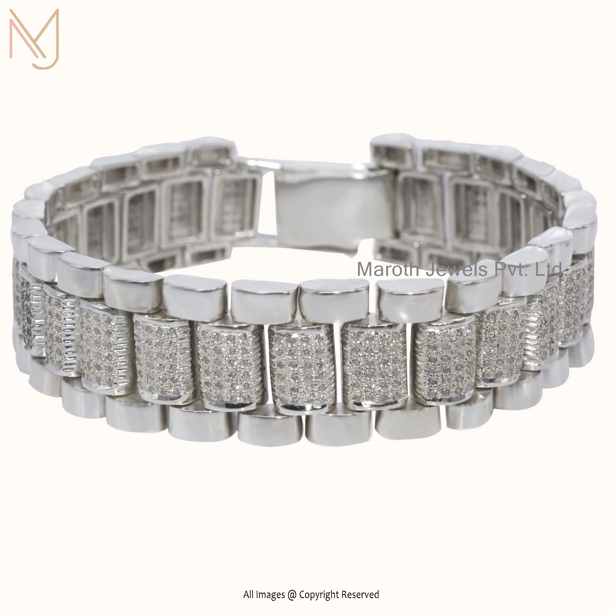 925 Silver White Gold Plated Diamond Bracelet Jewelry manufacturer