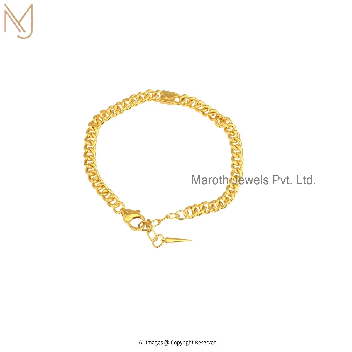 14K Yellow Gold Curb Chain Bracelet Jewelry Supplier