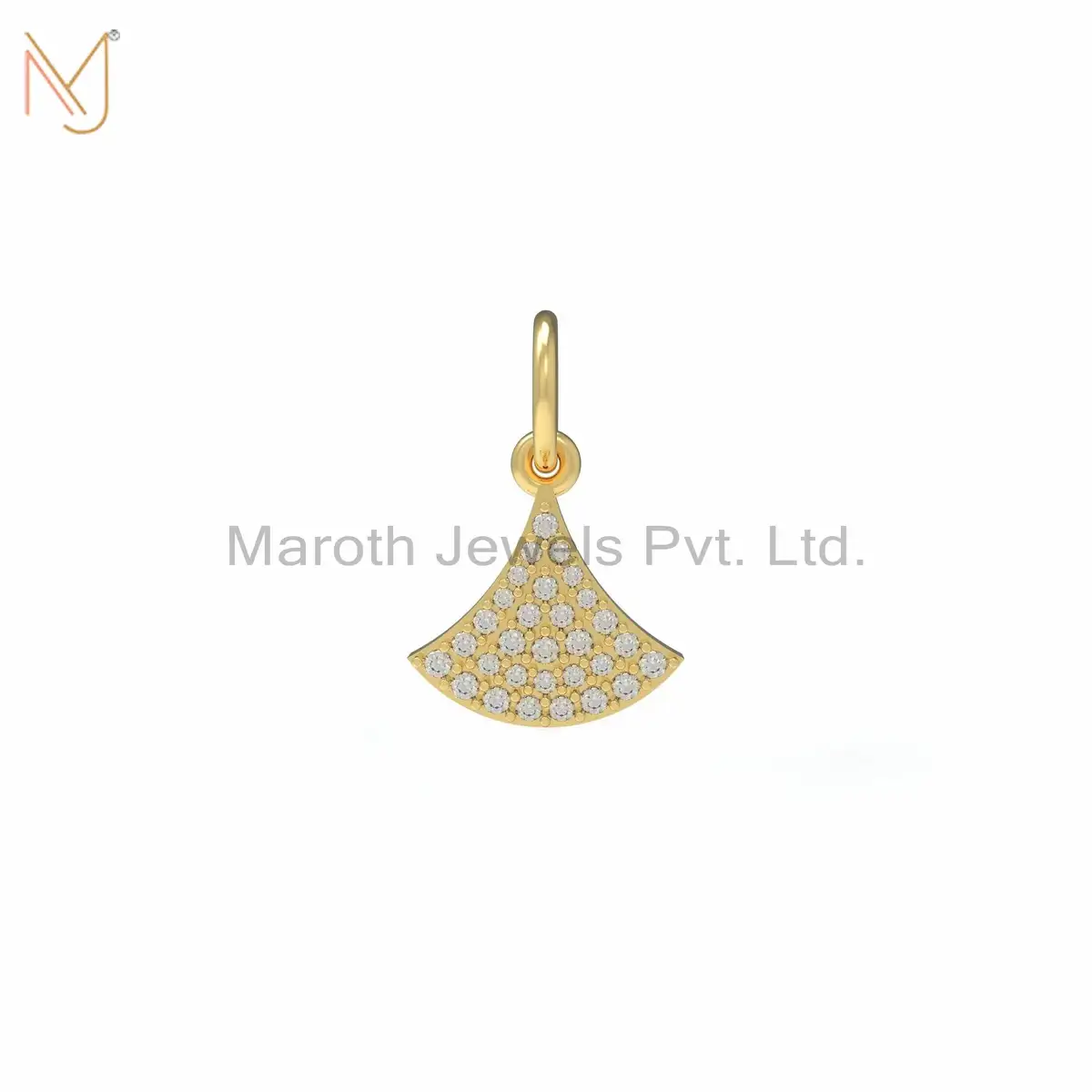 925 Silver Yellow Gold Plated Diamond Pendant Jewelry Manufacturer