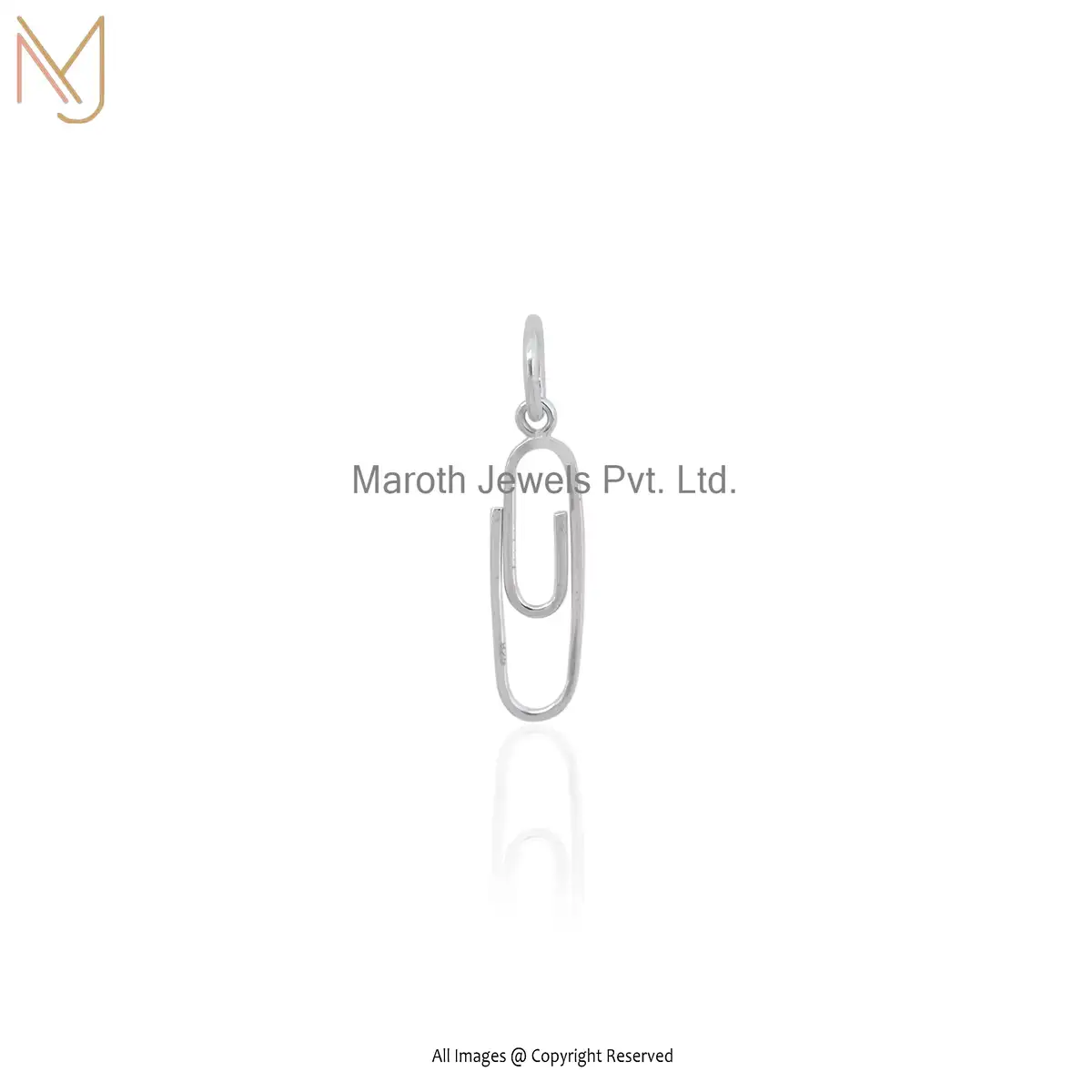 Private Label 925 Silver White Gold Plated Charm Holder Pendant Jewelry