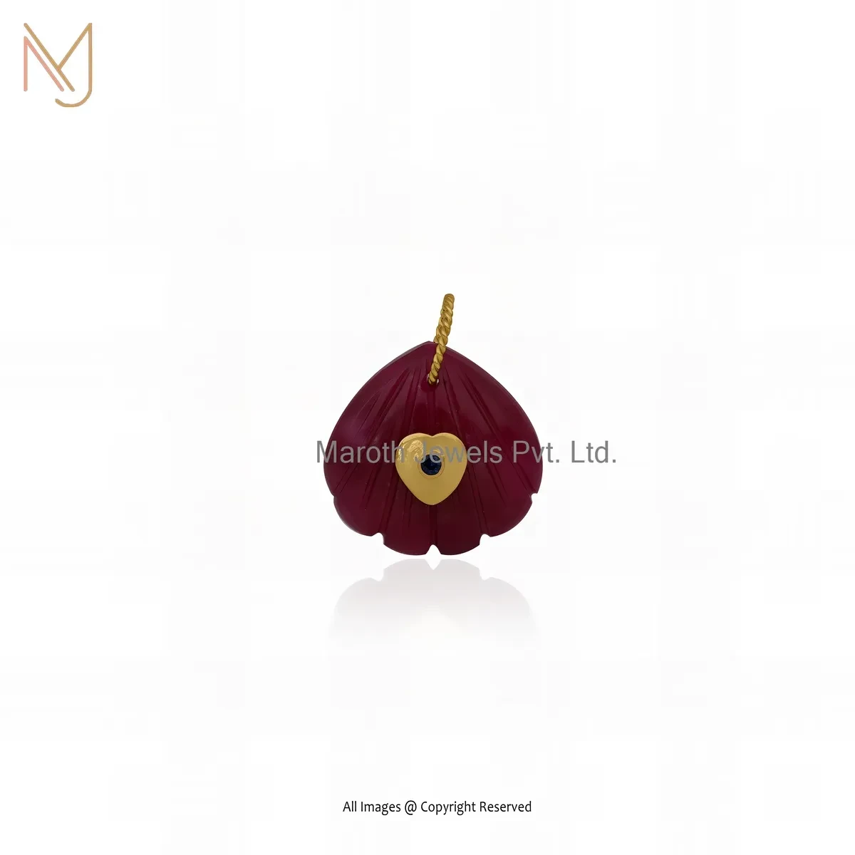 Wholesale 925 Silver Yellow Gold Plated Blue Cubic Zircon & Pink Quartz Gemstone Shell Pendant