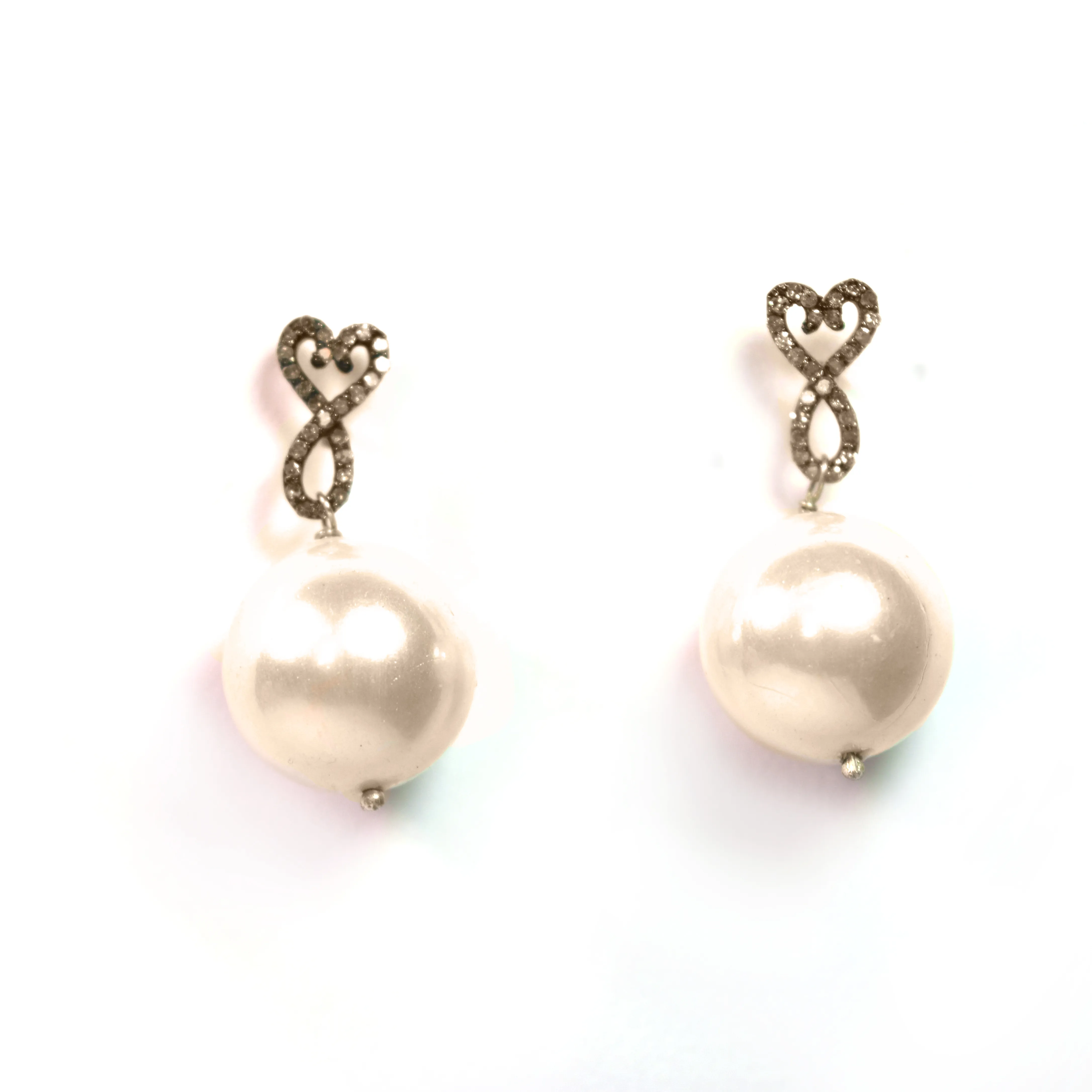 Private Label 14K Yellow Gold  Pave Diamond Pearl Earrings