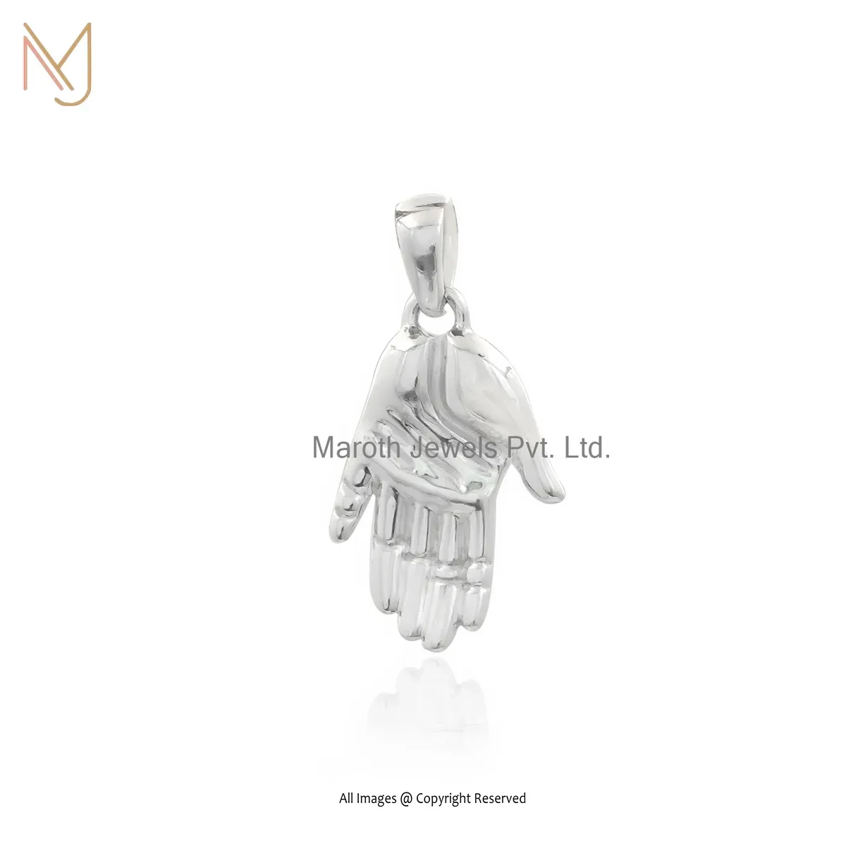925 Silver Natural Silver Plated Hand Charm Pendant Custom Jewelry