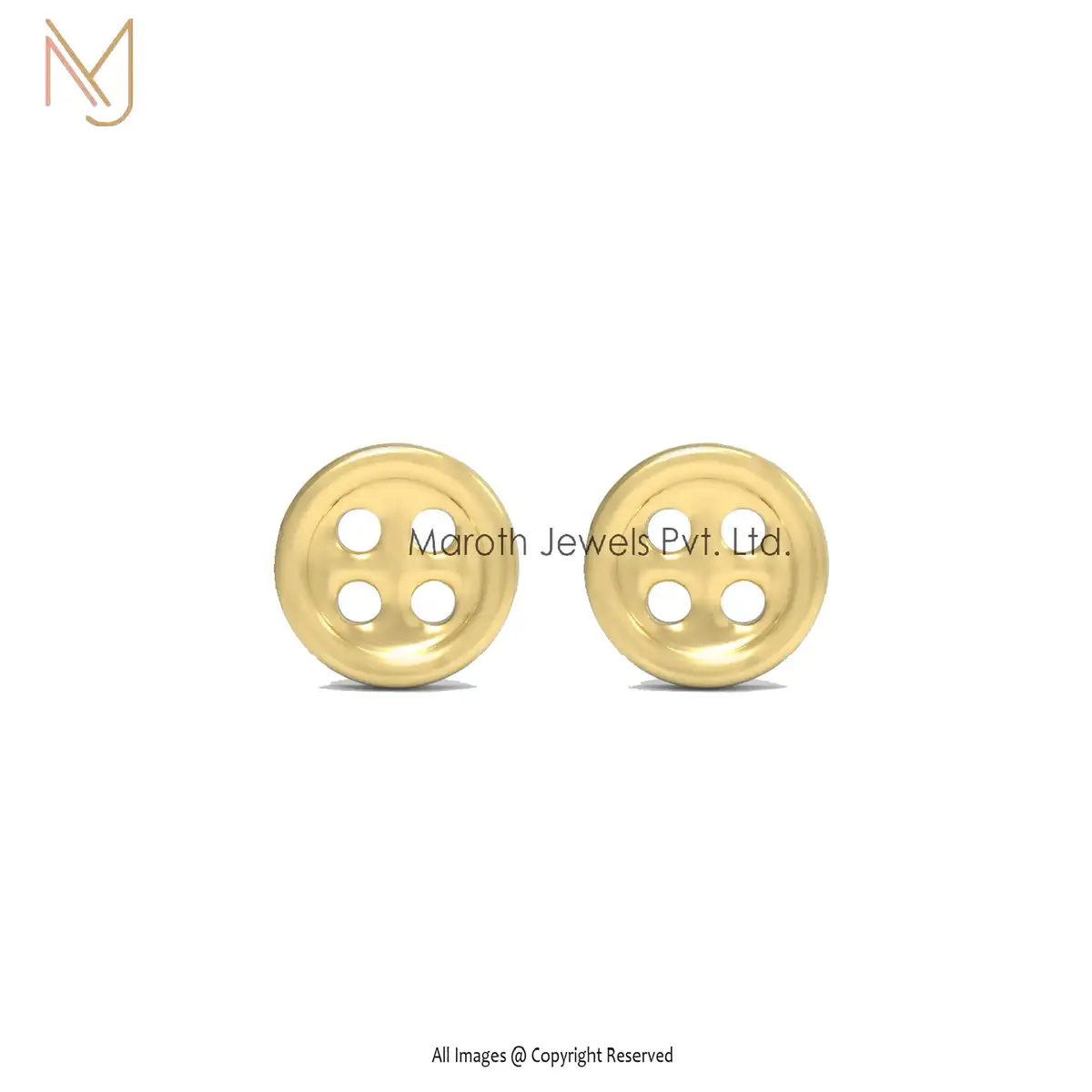 14K Yellow Gold Button Tiny Round DIY Craft Sewing Replacement Accessories 10 Piec Manufacturer