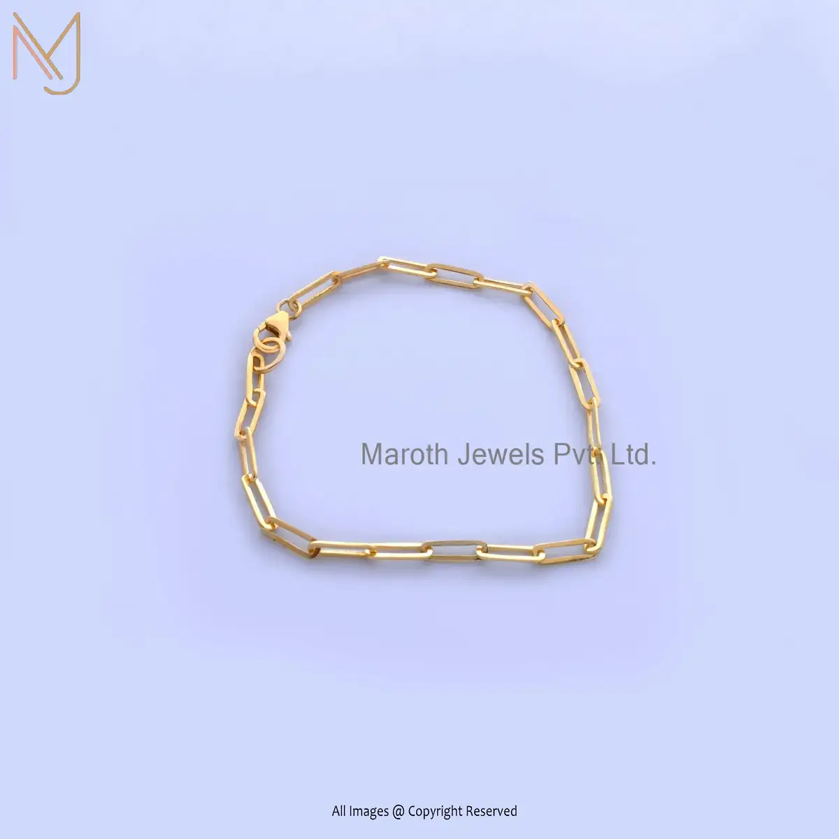 Private Lable 925 Silver Yellow Gold Plated Rose Gold Link Chain Clasp Bracelet Jewelry