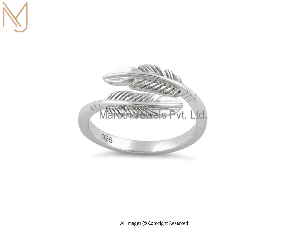 Sterling Silver privated level Double Feather Ring