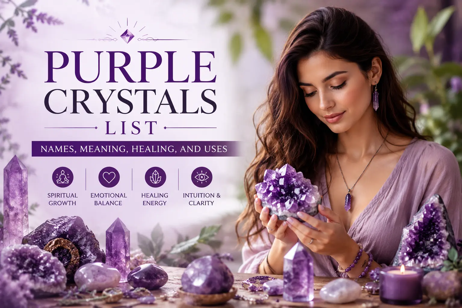 Purple Crystals List: Names, Meaning, Healing, and Uses