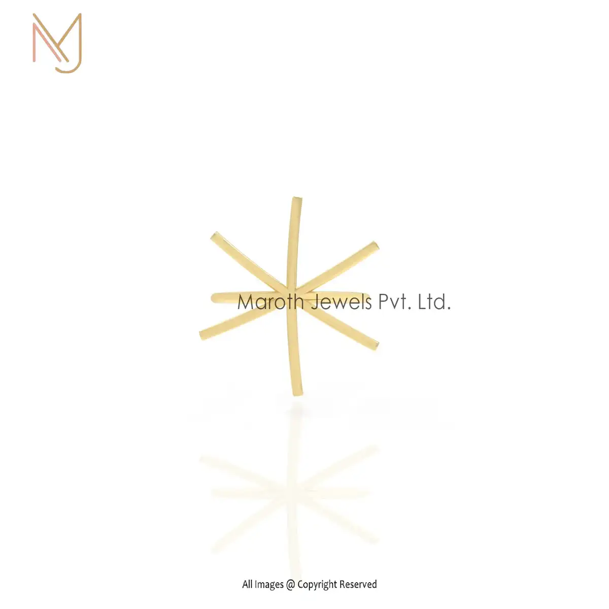 14K Yellow Gold Star Wire Ring Manufacturer