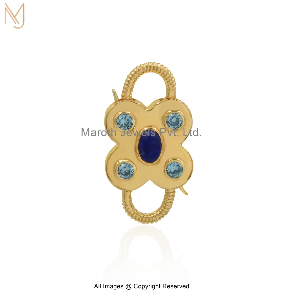 14K Yellow Gold Gemstone Handmade Padlock Jewelry Supplier