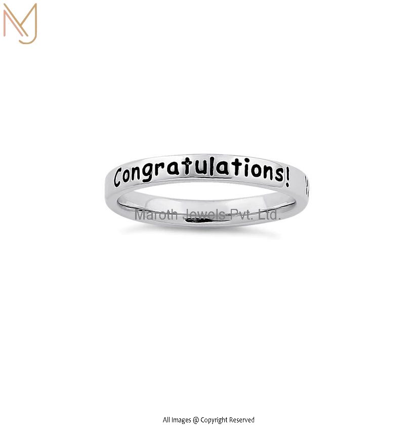 Sterling Silver "Congratulations! Wishing you all the best Ring