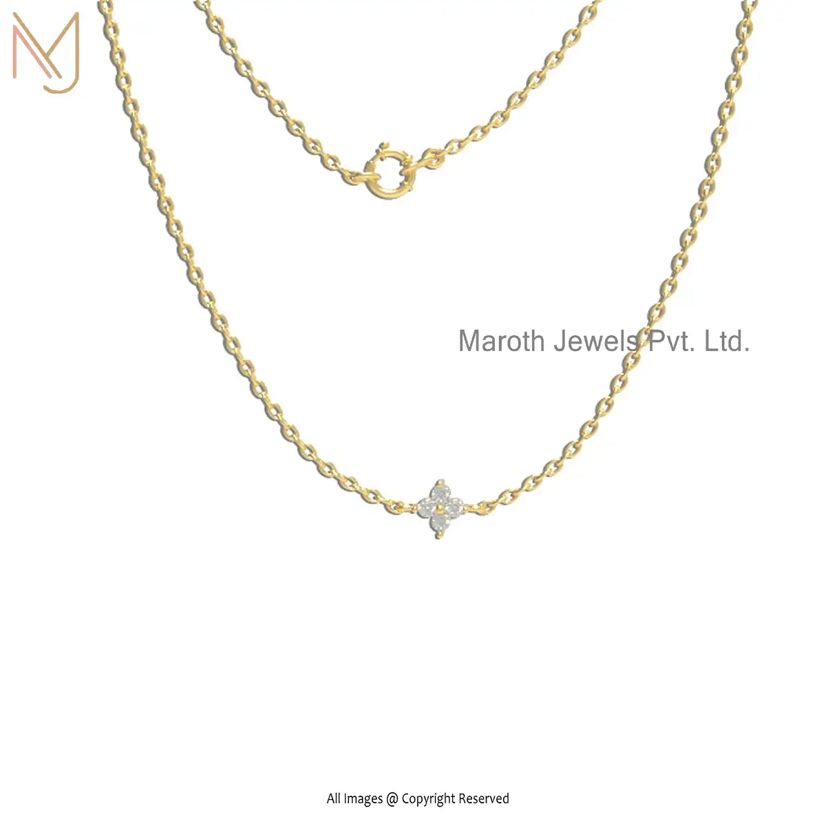 Wholesale 925 Silver Yellow Gold Plated Si GH Diamond Necklace Handmade Jewelry