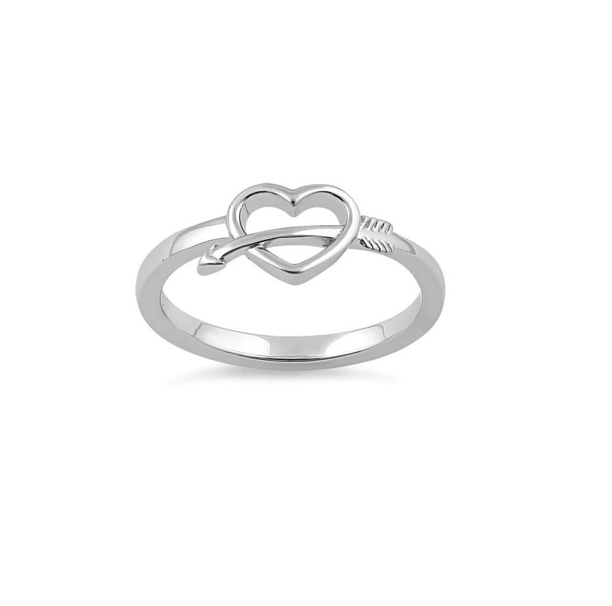Sterling Silver Cupid's Arrow Heart Ring manufacturer