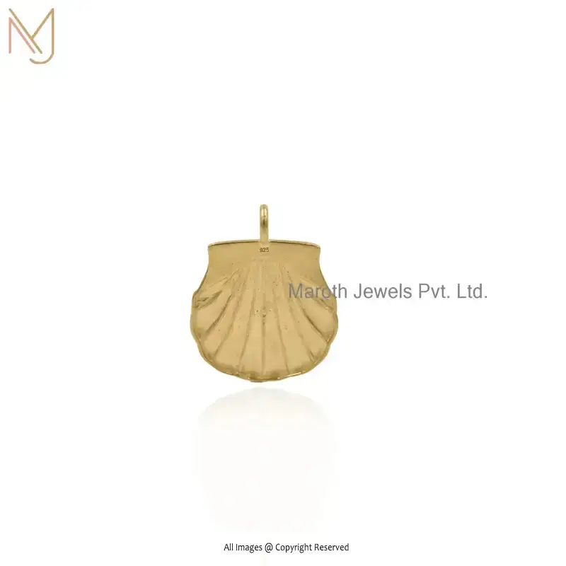 925 Sterling Silver Yellow Gold Plated Sea Shell Charm Pendant Manufacturer