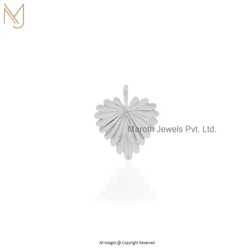 925 Silver Natural Silver Plated Heart Charm Pendant Custom Jewelry