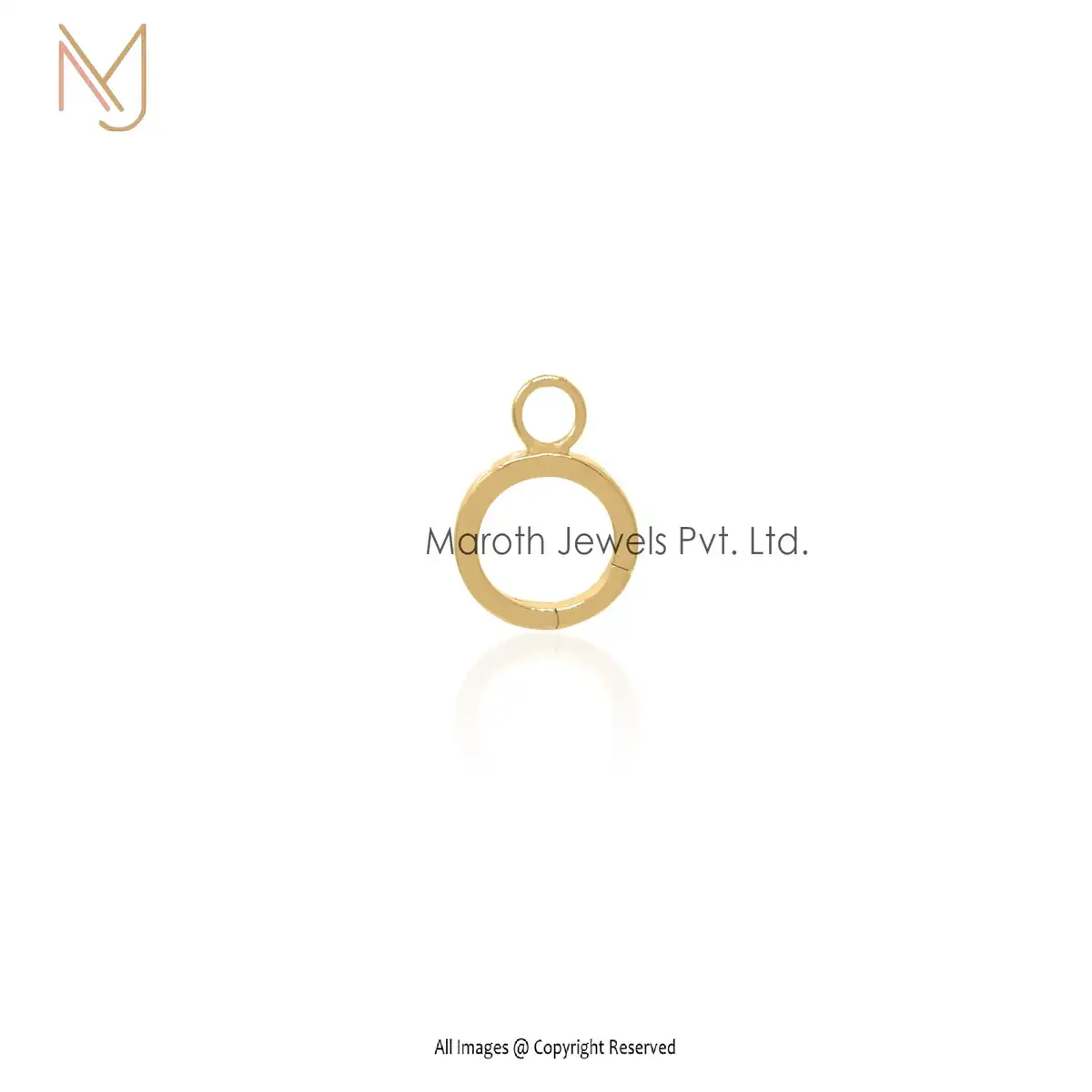 Private label 925 Silver Circle Charm Holder Pendant Jewelry