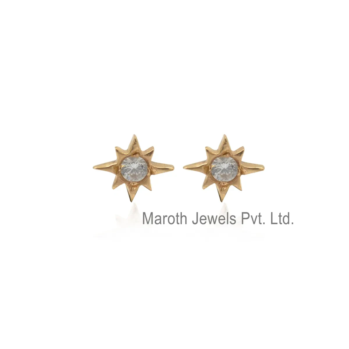 925 Silver Yellow Gold Plated Cubic Zircon Flower Stud Earring Manufacturer