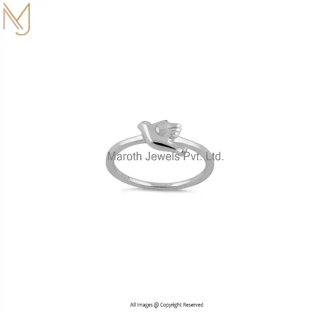 92.5 Sterling Silver Dove Ring Custom Jewelry