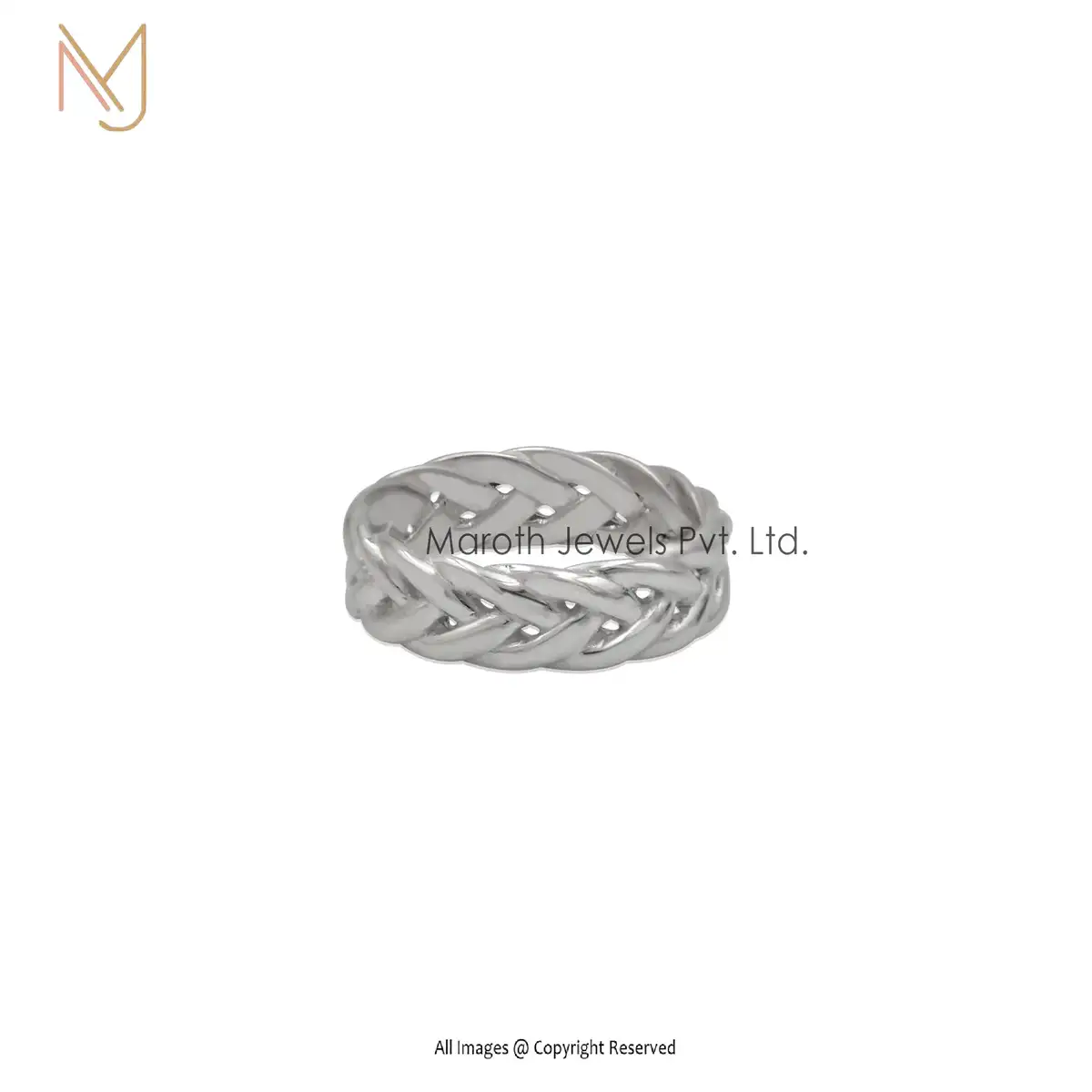 925 Silver Yellow Gold Plated Braided Ring Jewelry Manufacturer